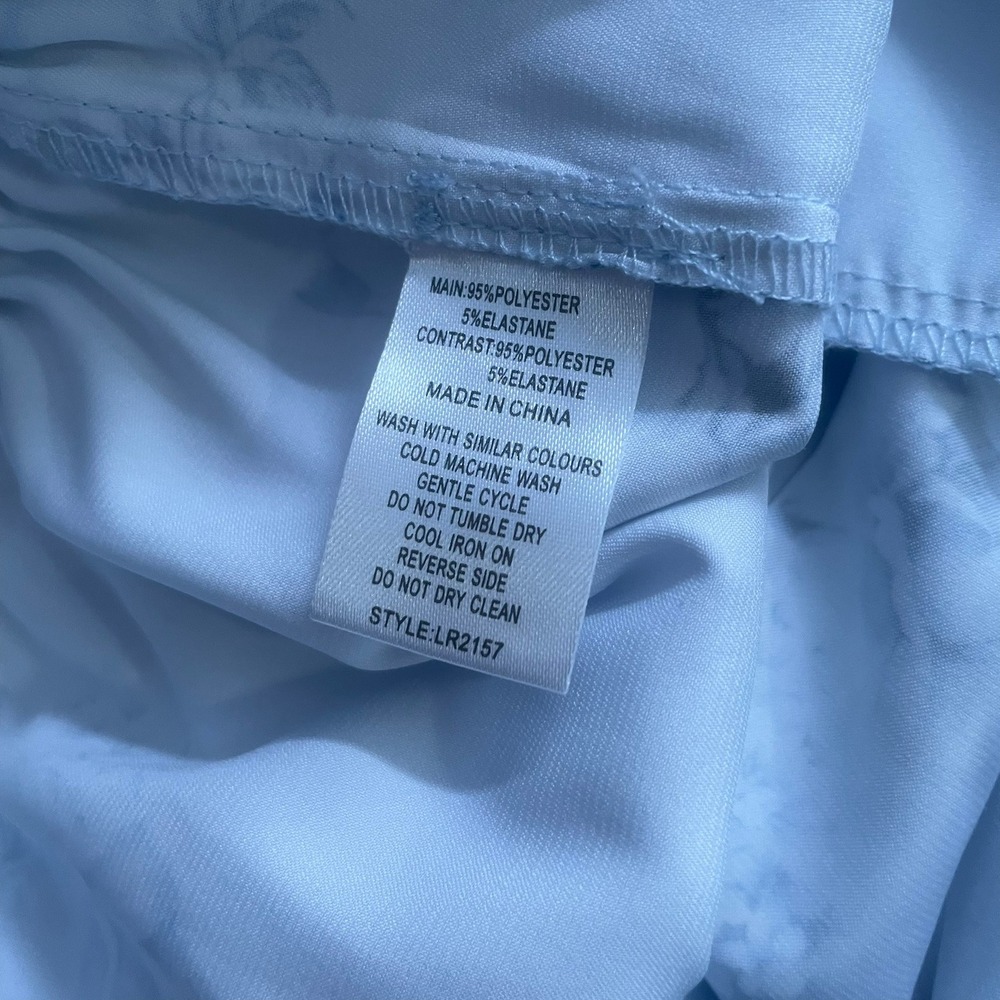 Le Rose Satin PJ Set Small Blue Floral Bridal Romantic Wedding Briddesmaid Photo - Picture 9 of 16
